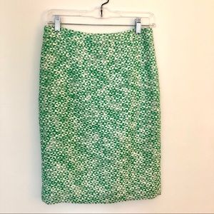 J. Crew No. 2 Pencil Skirt- green and cream
